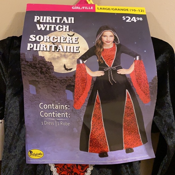 Puritan Witch Girl L 10-12 - Picture 3 of 6